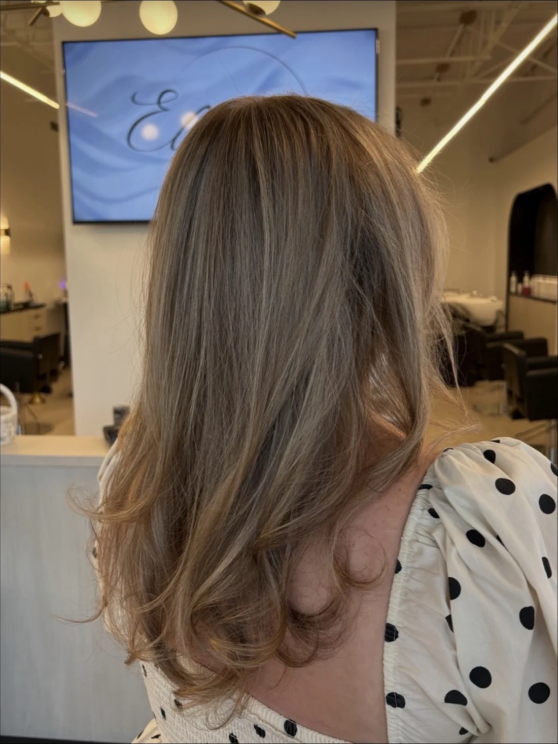 Balayage highlights on long hair, studio session by Liza G., Buffalo Grove, IL